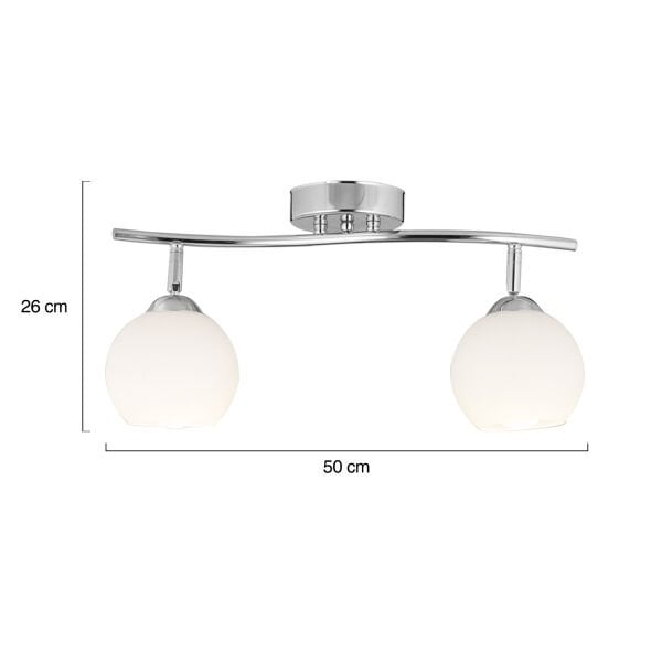 Riley 2Li Krom Spot Yuvarlak Camlı Mutfak- Banyo Avize