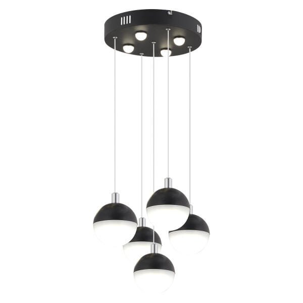 Ekin 5'li Yuvarlak 47 Watt Siyah Ledli Kelebek Detaylı Modern Koridor, Yatak Odası Salon Sarkıt Led Avize