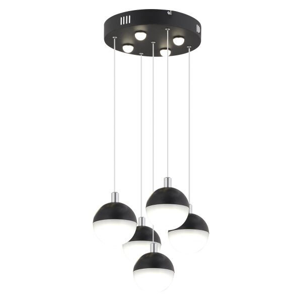 Ekin 5'li Yuvarlak 47 Watt Siyah Ledli Kelebek Detaylı Modern Koridor, Yatak Odası Salon Sarkıt Led Avize