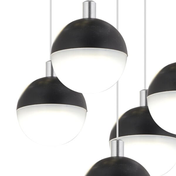 Ekin 5'li Yuvarlak 47 Watt Siyah Ledli Kelebek Detaylı Modern Koridor, Yatak Odası Salon Sarkıt Led Avize