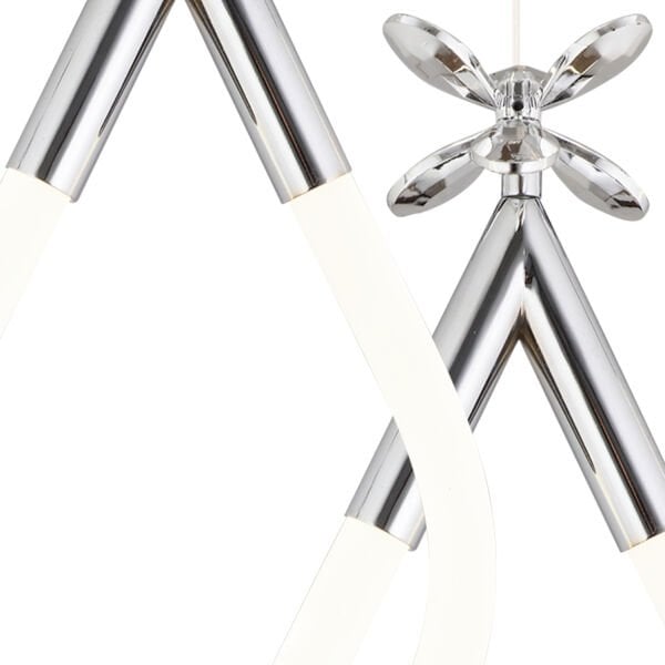 Vojens 3'lü Sıralı 39 Watt Krom Ledli Kelebek Detaylı Modern Koridor, Yatak Odası Salon Sarkıt Led Avize