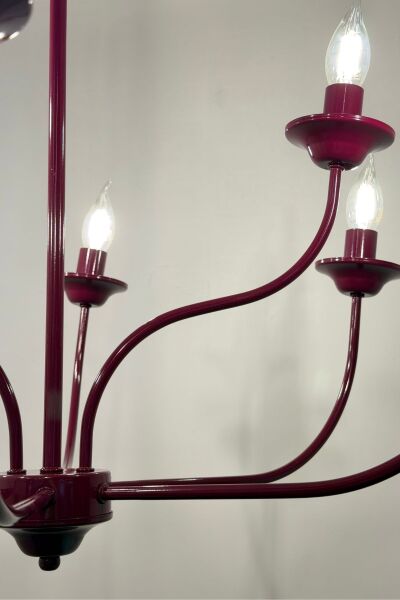 Junny 8li Bordo Renkli Çocuk Odası, Salon Avize