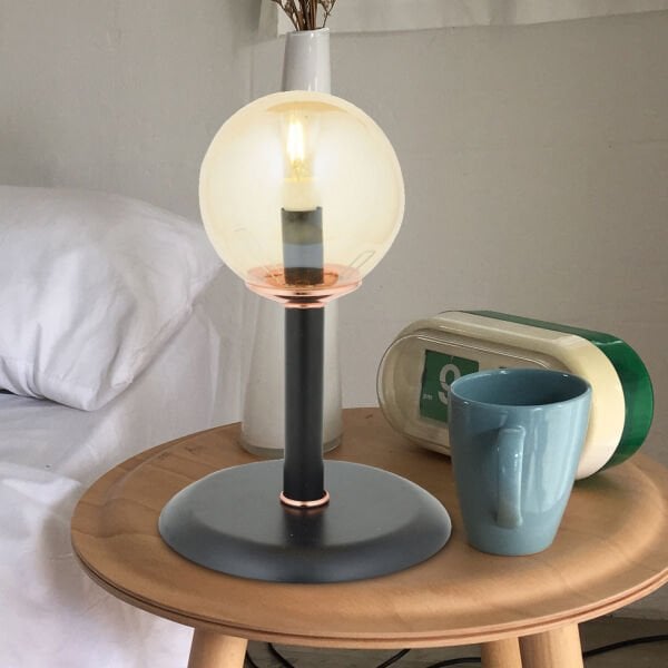 Erna siyah bal camlı  Modern Çalışma Masası Lambası