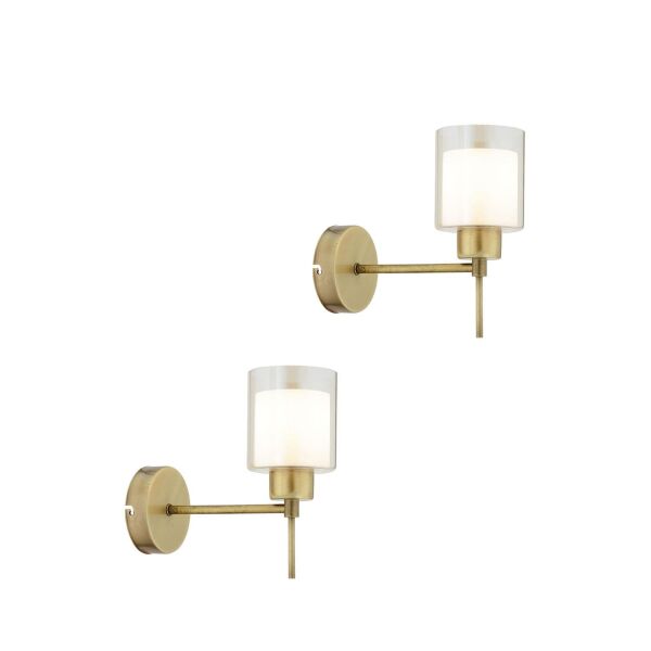 Goldie Eskitme Yatak Odası-Yatak Başı Duvar Lambası 2'li Aplik Seti