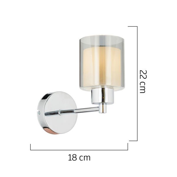 Goldie Krom Yatak Odası-Yatak Başı Duvar Lambası 2'li Aplik Seti