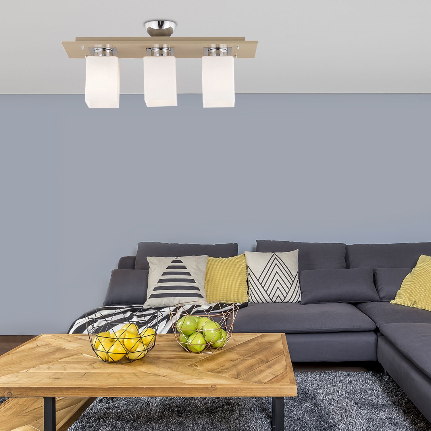 Atlas 3 Lü Sıralı Kahve Modern Genç Odası Mutfak- Banyo Mutfak Salon Spot Avize