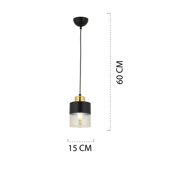 Boris Tekli Siyah Gold Modern Retro Sarkıt Mutfak Salon Sarkıt Avize