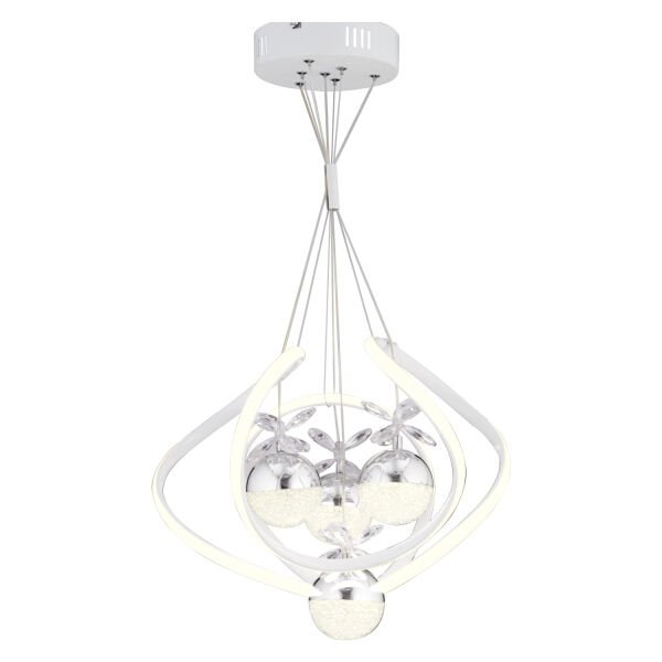 Balca 4'lü Beyaz Krom 3 Renkli 84 Watt Ledli Kelebek Led Avize Top Avize Modern Oturma Odası, Koridor, Salon Led Avize