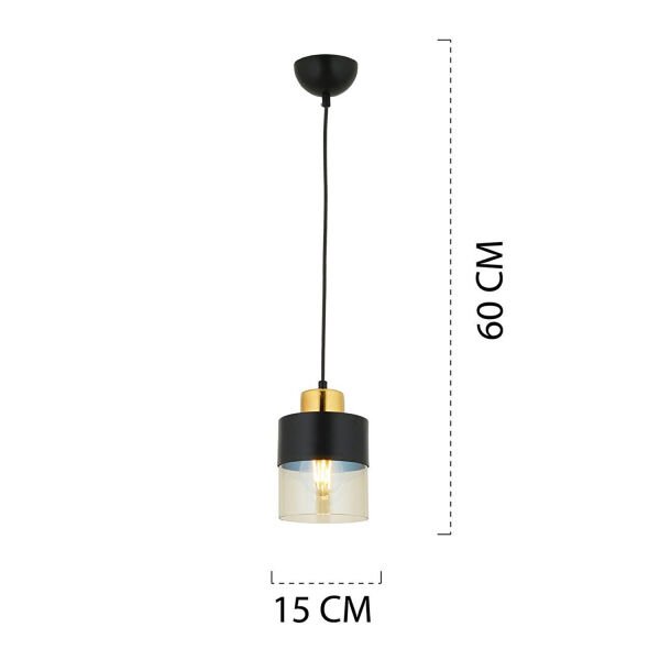 Boris Tekli Siyah Gold Modern Retro Sarkıt Mutfak Salon Sarkıt Avize