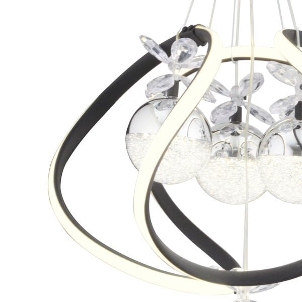 Balca 4'lü Siyah Krom 3 Renkli 84 Watt Ledli Kelebek Led Avize Top Avize Modern Oturma Odası, Koridor, Salon Led Avize