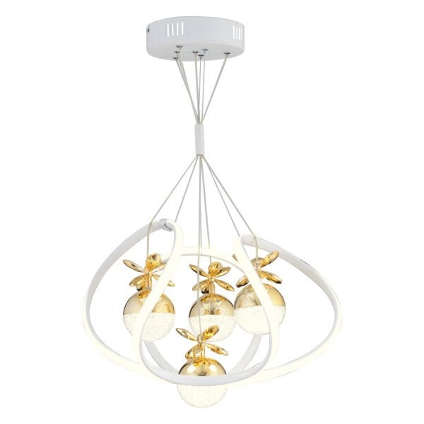 Balca 4'lü Beyaz Gold 3 Renkli 84 Watt Ledli Kelebek Led Avize Top Avize Modern Oturma Odası, Koridor, Salon Led Avize