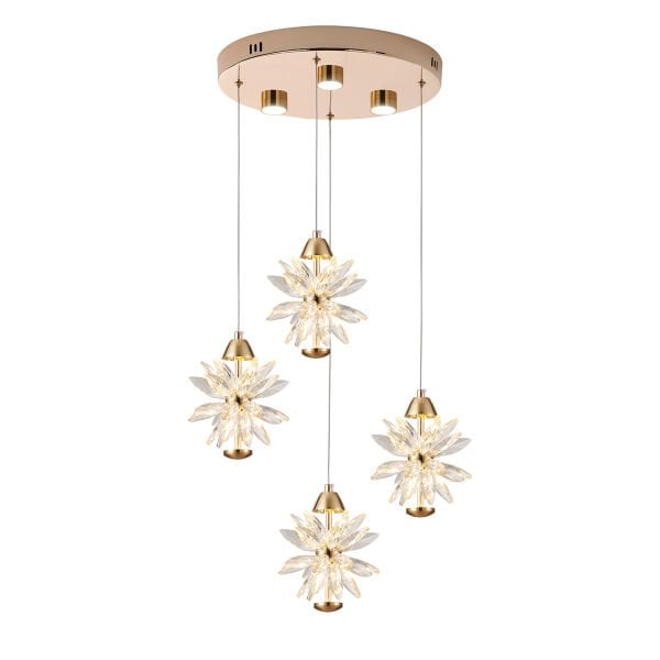 MENEKŞE GOLD 4LÜ 58 WATT LED AVİZE
