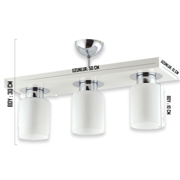 Kiaria 3Lü Modern Plafonyer Genç Odası MutfakYatak Odası Avize