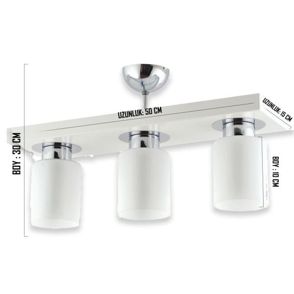 Kiaria 3Lü Modern Plafonyer Genç Odası MutfakYatak Odası Avize