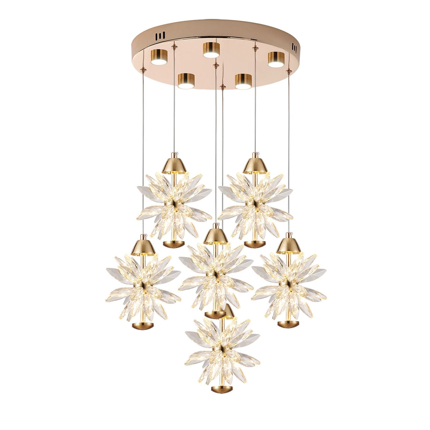 MENEKŞE GOLD 6LI 90 WATT YUVARLAK LED AVİZE