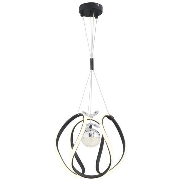 Leroy Tekli Siyah Krom 3 Renkli 40 Watt Ledli Modern Oturma Odası, Koridor, Salon Led Avize