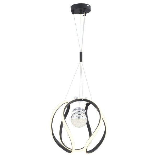 Leroy Tekli Siyah Krom 3 Renkli 40 Watt Ledli Modern Oturma Odası, Koridor, Salon Led Avize