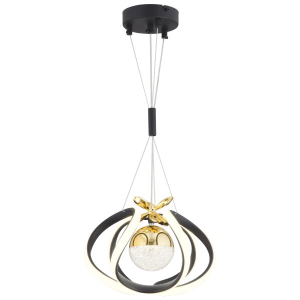 Pelin Tekli Siyah Gold 3 Renkli 39 Watt Ledli Modern Oturma Odası, Koridor, Salon Led Avize