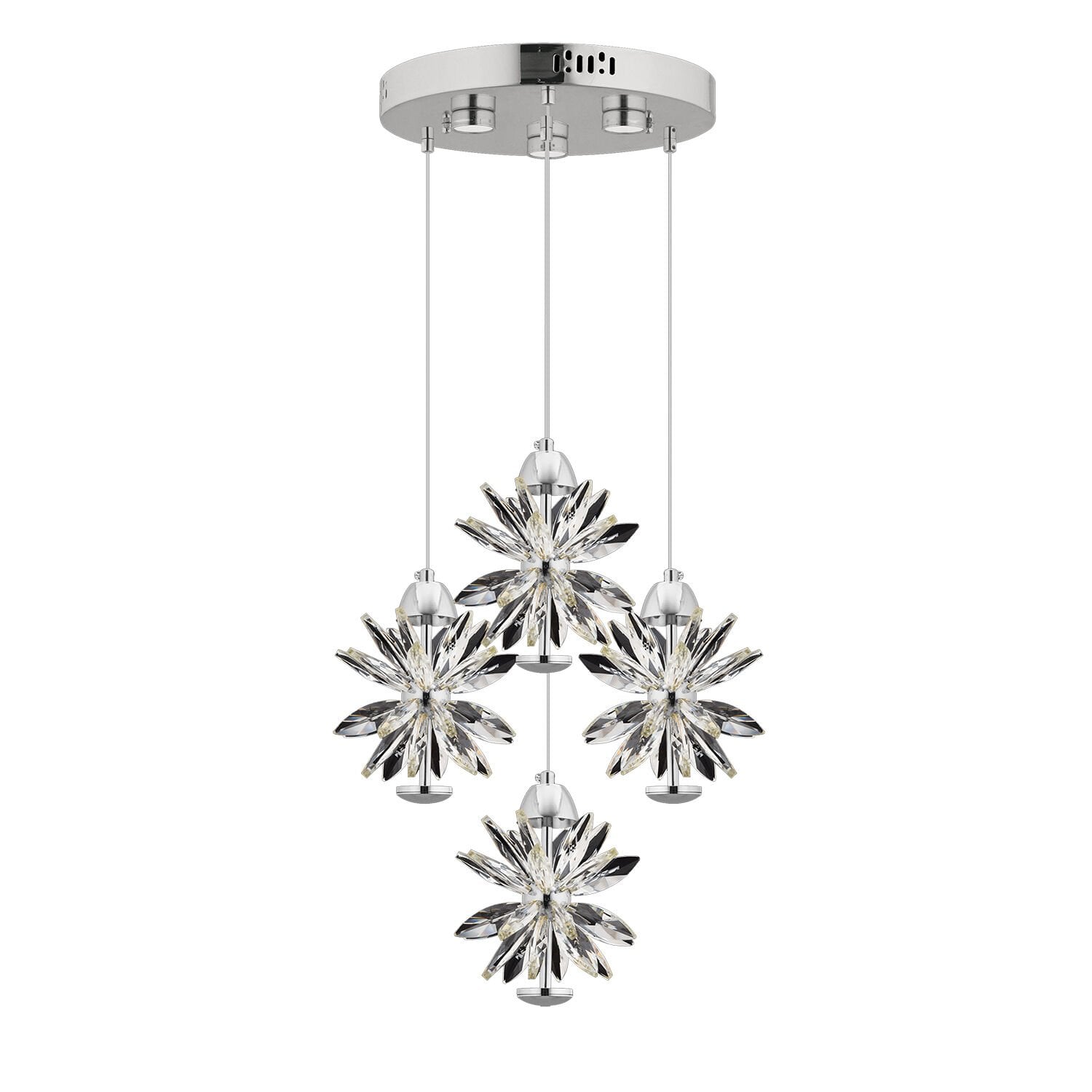 MENEKŞE KROM 4LÜ 58 WATT LED AVİZE