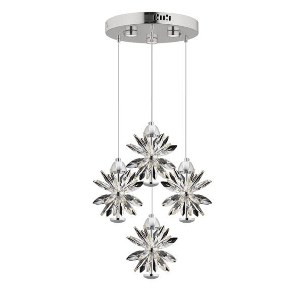 MENEKŞE KROM 4LÜ 58 WATT LED AVİZE
