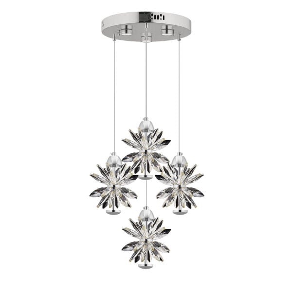 MENEKŞE KROM 4LÜ 58 WATT LED AVİZE