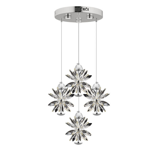 MENEKŞE KROM 4LÜ 58 WATT LED AVİZE