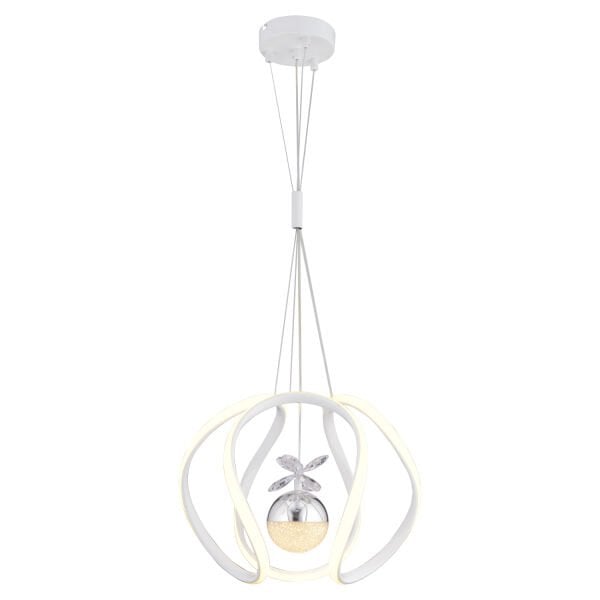 Leroy Tekli Beyaz Krom 3 Renkli 40 Watt Ledli Modern Oturma Odası, Koridor, Salon Led Avize