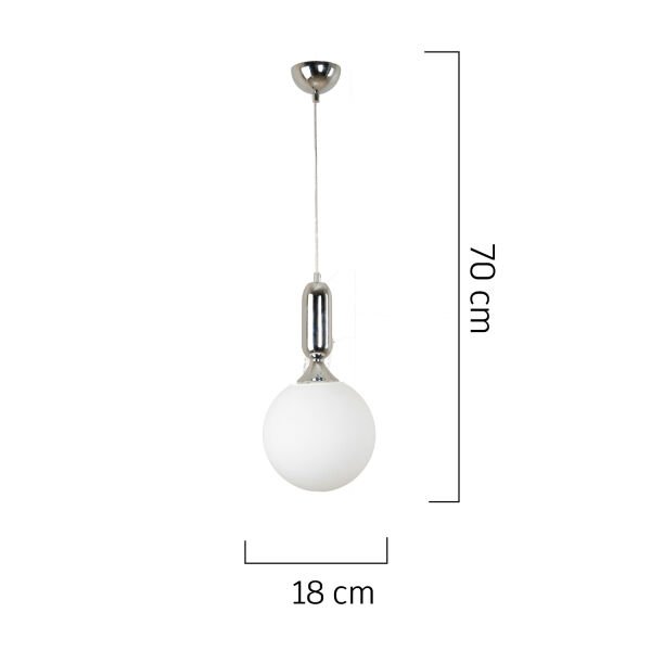 Arlo Tekli Krom Camlı Modern Top Avize Sarkıt Mutfak Salon Sarkıt Avize