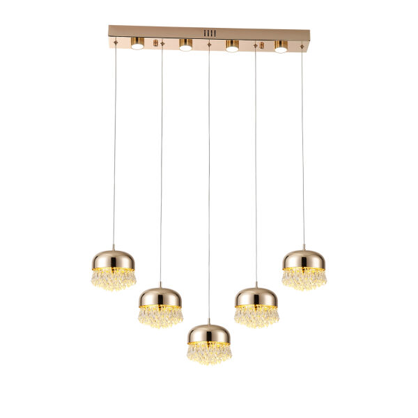 GEMMA GOLD  5Lİ 47 WATT SIRALI LED AVİZE