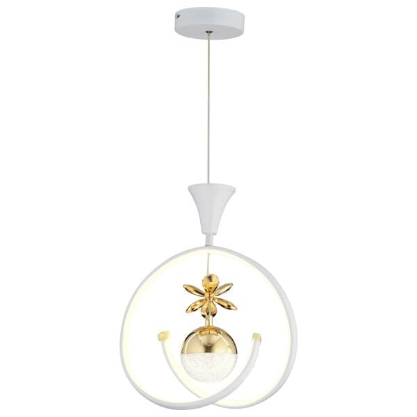 Mengü Tekli Beyaz Gold 3 Renkli 36 Watt Ledli Modern Oturma Odası, Koridor, Salon Led Avize