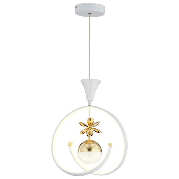 Mengü Tekli Beyaz Gold 3 Renkli 36 Watt Ledli Modern Oturma Odası, Koridor, Salon Led Avize