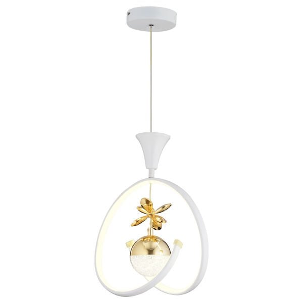 Mengü Tekli Beyaz Gold 3 Renkli 36 Watt Ledli Modern Oturma Odası, Koridor, Salon Led Avize