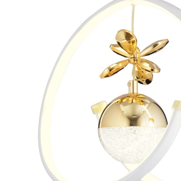 Mengü Tekli Beyaz Gold 3 Renkli 36 Watt Ledli Modern Oturma Odası, Koridor, Salon Led Avize