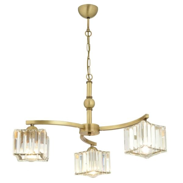 Rima 3 Kollu Eskitme Kristalli Taşlı Modern Tasarım Salon-Yatak Odası Kristal Salon Avize