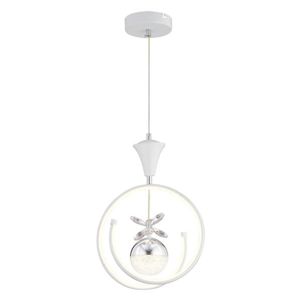 Mengü Tekli Beyaz Krom 3 Renkli 36 Watt Ledli Modern Oturma Odası, Koridor, Salon Led Avize