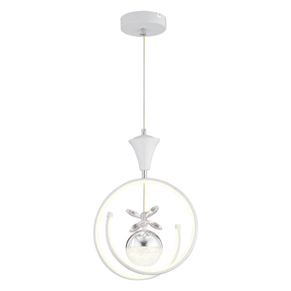 Mengü Tekli Beyaz Krom 3 Renkli 36 Watt Ledli Modern Oturma Odası, Koridor, Salon Led Avize