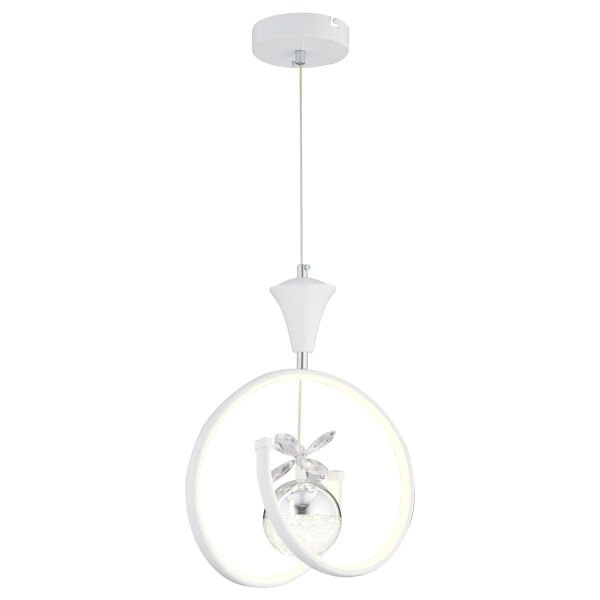 Mengü Tekli Beyaz Krom 3 Renkli 36 Watt Ledli Modern Oturma Odası, Koridor, Salon Led Avize