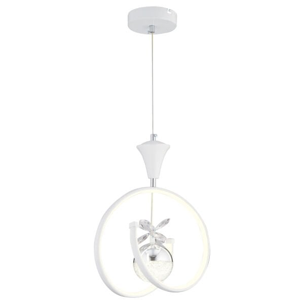 Mengü Tekli Beyaz Krom 3 Renkli 36 Watt Ledli Modern Oturma Odası, Koridor, Salon Led Avize