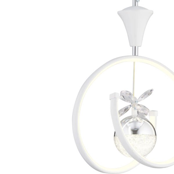 Mengü Tekli Beyaz Krom 3 Renkli 36 Watt Ledli Modern Oturma Odası, Koridor, Salon Led Avize