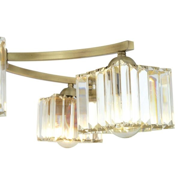 Rima 5 Kollu Eskitme Kristalli Taşlı Modern Tasarım Salon-Yatak Odası Kristal Salon Avize