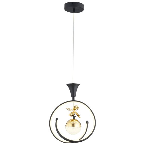 Mengü Tekli Siyah Gold 3 Renkli 36 Watt Ledli Modern Oturma Odası, Koridor, Salon Led Avize
