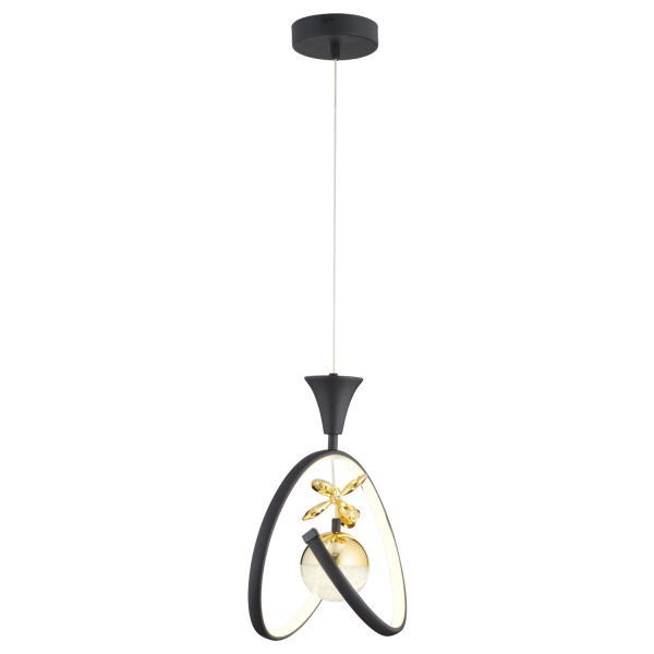 Mengü Tekli Siyah Gold 3 Renkli 36 Watt Ledli Modern Oturma Odası, Koridor, Salon Led Avize