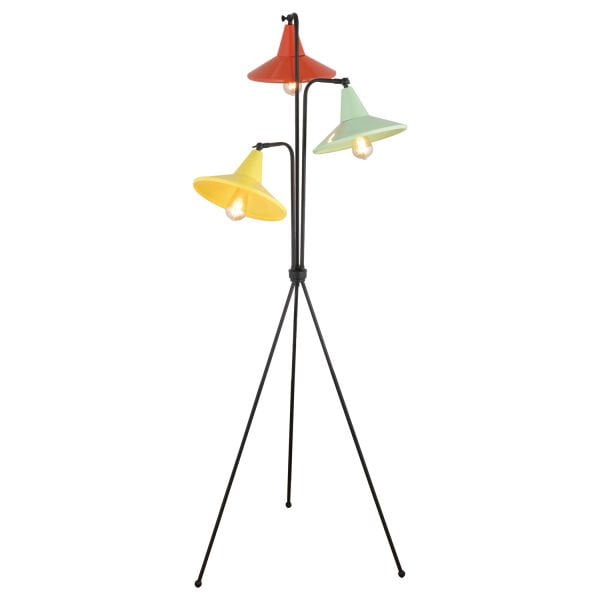 Jadira 3Lü Çok Renkli Modern Tasarım Retro 3 Ayaklı Abajur Lamba Metal Lambader