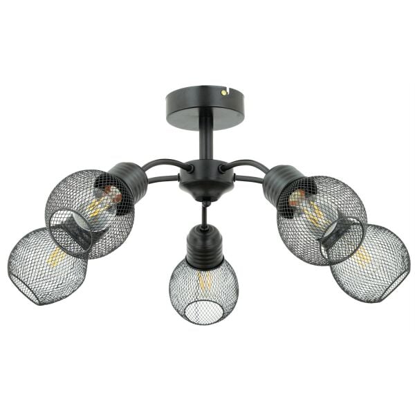 Elva 5 Li Siyah Modern Genç Odası Mutfak Oturma Odası Retro Salon Avize