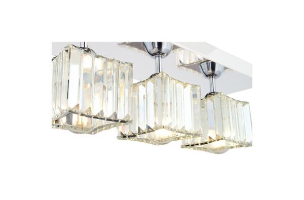 RİVİA 3 LÜ KROM KAPLAMA PLAFONYER TAŞLI SALON AVİZE