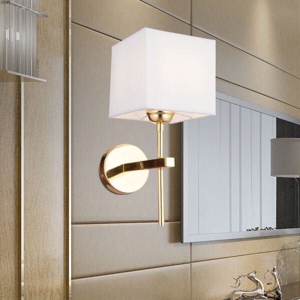 Rory Tekli Beyaz Şapkalı Gold Duvar Lambası Yatak Odası-yatak Başı-banyo Için Modern Aplik