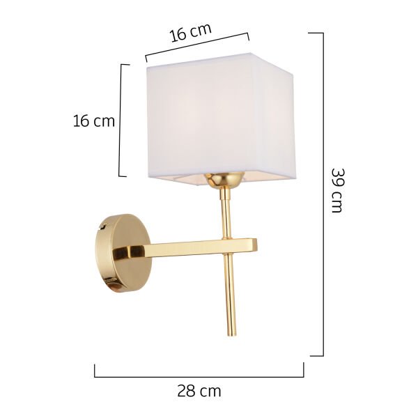 Rory Tekli Beyaz Şapkalı Gold Duvar Lambası Yatak Odası-yatak Başı-banyo Için Modern Aplik