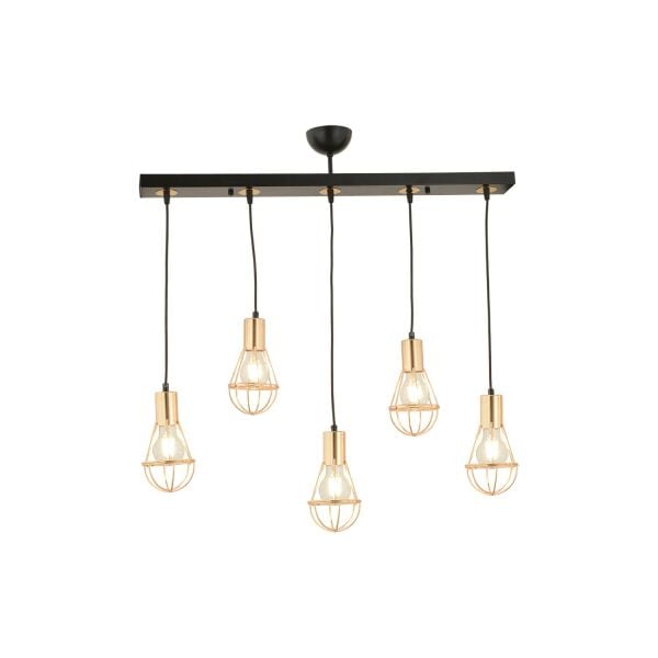 Ciri 5 Li Sıralı Gold Kaplama Tel Sarkıt Modern Genç Odası Mutfak Oturma Odası Salon Sarkıt Avize