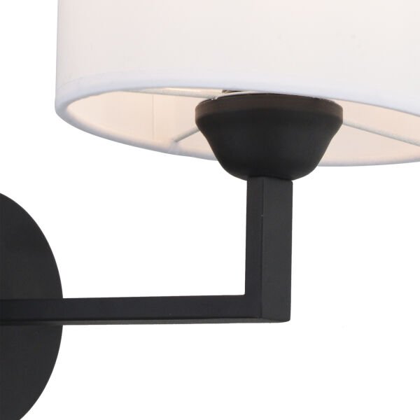 Zadie Tekli Beyaz Şapkalı Siyah Duvar Lambası Yatak Odası-yatak Başı-banyo Için Modern Aplik