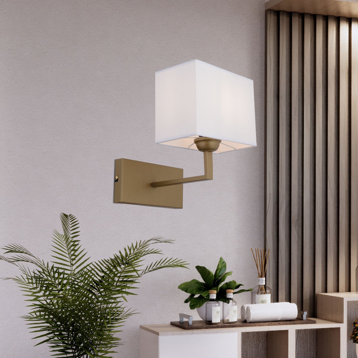 Rylee Tekli Beyaz Şapkalı Eskitme Duvar Lambası Yatak Odası-yatak Başı-banyo Için Modern Aplik